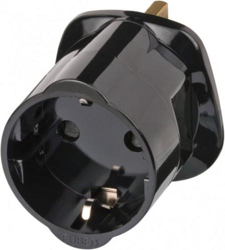 Brennenstuhl Reisadapter | Geaard | Type G (VK) naar Type F | Zwart 2 Brennenstuhl Reisadapter | Geaard | Type G (VK) naar Type F | Zwart - Afbeelding 2