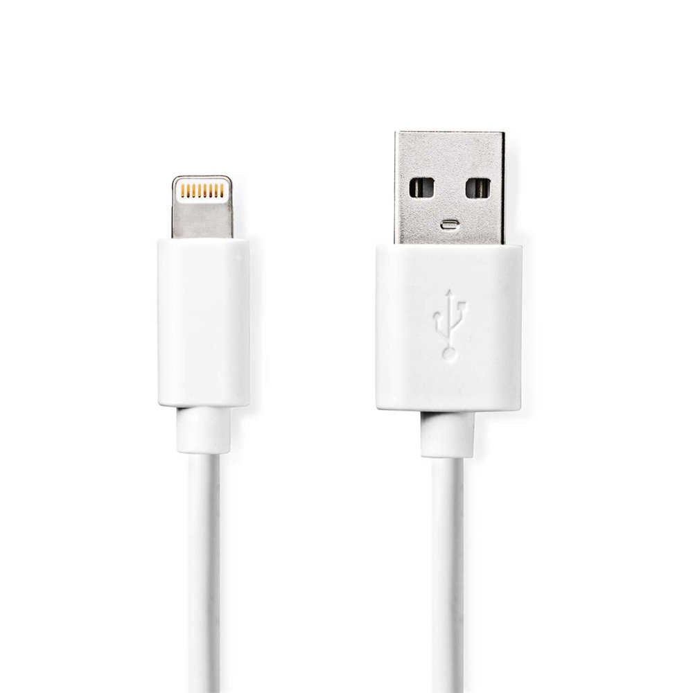 Nedis CCGL39300WT20 | Lightning-naar-USB-A kabel | 2 m | Lightning Male naar USB-A Male | Opladen en synchroniseren | Wit 1 Nedis CCGL39300WT20 | Lightning-naar-USB-A kabel | 2 m | Lightning Male naar USB-A Male | Opladen en synchroniseren | Wit