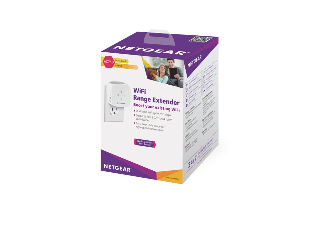 NETGEAR EX3110 | Wi-Fi 5 Range Extender | Dual-band | 750 Mbps | 10/100 Mbps Ethernet | Wit 4 NETGEAR EX3110 | Wi-Fi 5 Range Extender | Dual-band | 750 Mbps | 10/100 Mbps Ethernet | Wit - Afbeelding 4