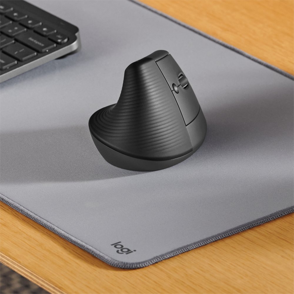 Logitech Lift | Ergonomische Draadloze Muis | Rechtshandig | RF + Bluetooth | 4000 DPI | Grafiet 2 Logitech Lift | Ergonomische Draadloze Muis | Rechtshandig | RF + Bluetooth | 4000 DPI | Grafiet - Afbeelding 2