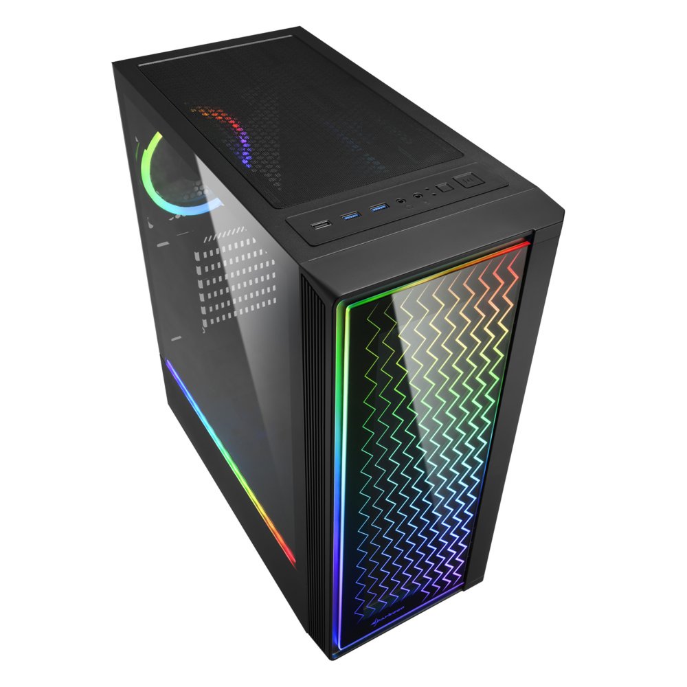Sharkoon RGB LIT 200 | Midi Tower Behuizing | Zwart 4 Sharkoon RGB LIT 200 | Midi Tower Behuizing | Zwart - Afbeelding 4