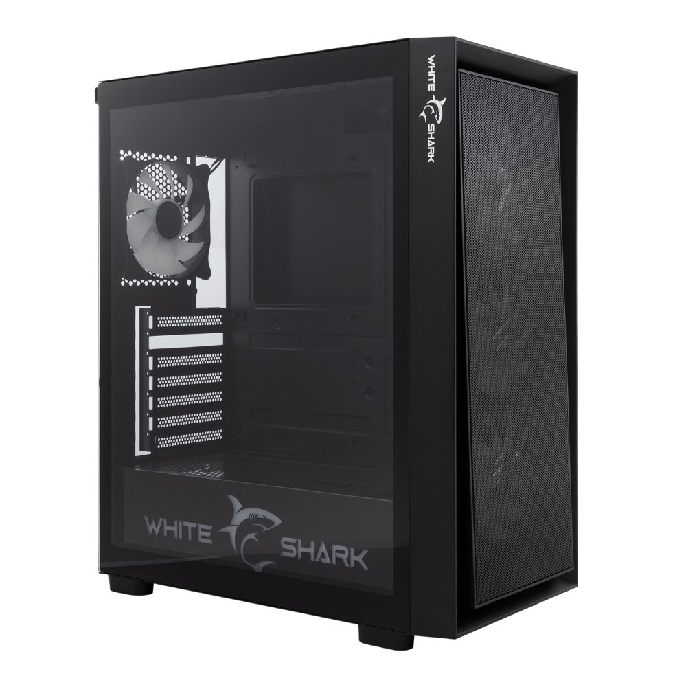 White Shark WARHEAD | Midi Tower Case | Inclusief 4 RGB Fans | Zwart 6 White Shark WARHEAD | Midi Tower Case | Inclusief 4 RGB Fans | Zwart - Afbeelding 6