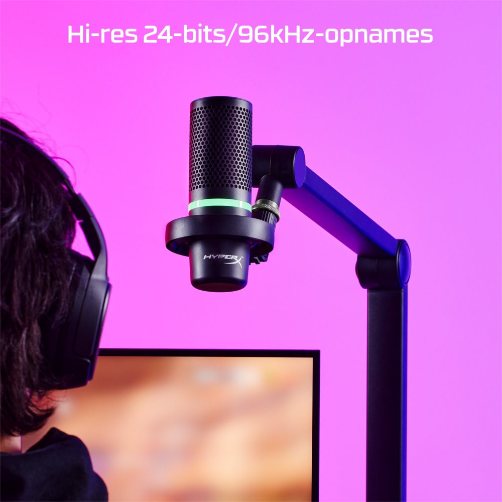 HyperX DuoCast | USB-microfoon | RGB-verlichting | Voor pc en console | Zwart 7 HyperX DuoCast | USB-microfoon | RGB-verlichting | Voor pc en console | Zwart - Afbeelding 7
