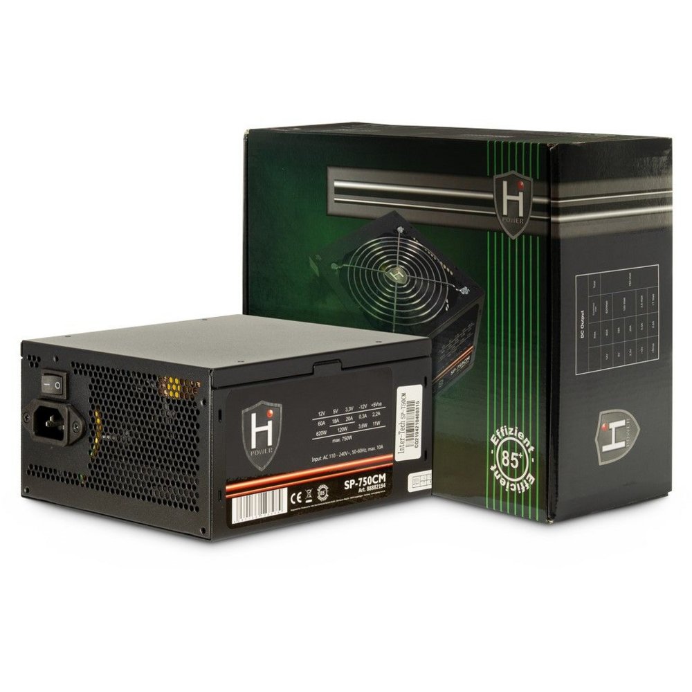 Inter-Tech HiPower SP-750CM | 750 Watt ATX PSU | Deels Modulair | Power Supply | Voeding 2 Inter-Tech HiPower SP-750CM | 750 Watt ATX PSU | Deels Modulair | Power Supply | Voeding - Afbeelding 2