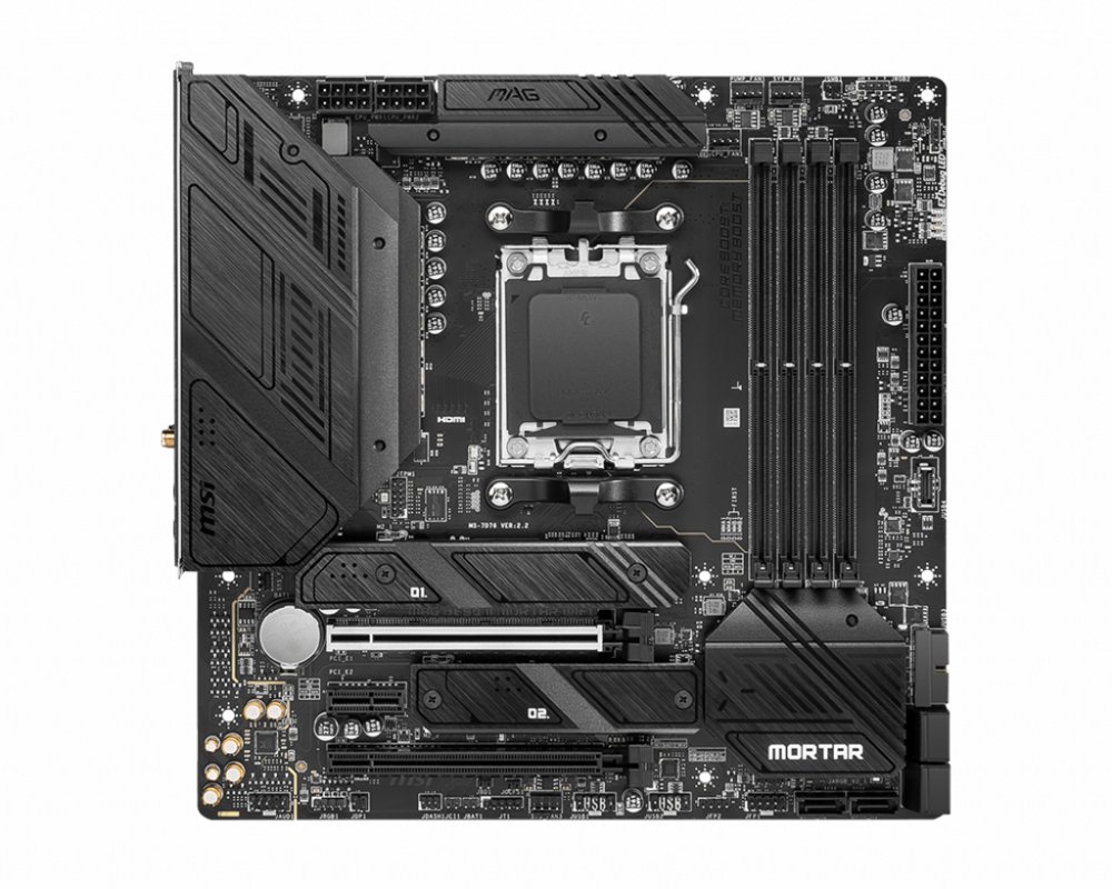 MSI MAG B650M Mortar WIFI | Socket AM5 | AMD B650 | 4xDDR5 | Micro-ATX | Moederbord 1 MSI MAG B650M Mortar WIFI | Socket AM5 | AMD B650 | 4xDDR5 | Micro-ATX | Moederbord