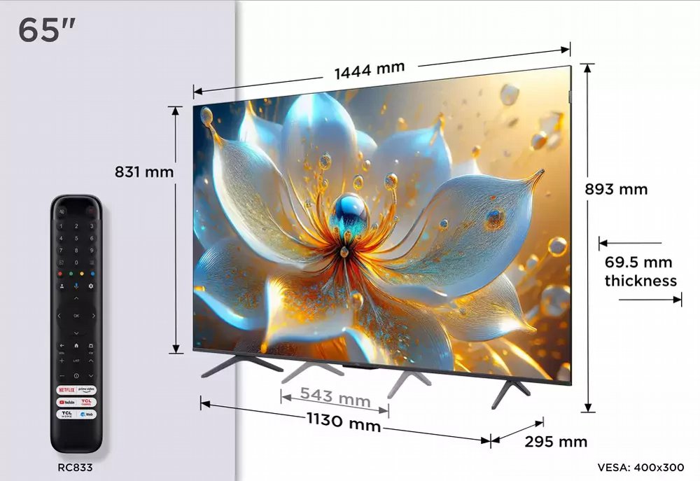 TCL 65T8C | 65" 4K Ultra HD QLED Smart TV | 120Hz | Google TV + Wifi | Dolby Vision | HDMI 2.1 (2025) 14 TCL 65T8C | 65" 4K Ultra HD QLED Smart TV | 120Hz | Google TV + Wifi | Dolby Vision | HDMI 2.1 (2025) - Afbeelding 14