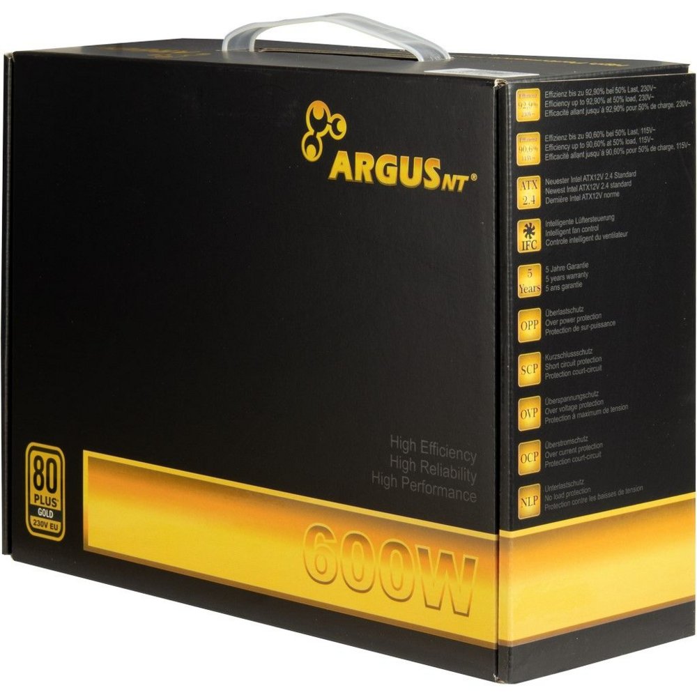 Inter-Tech Argus GPS-600 | 600 Watt Gold ATX PSU | Power Supply | Voeding 5 Inter-Tech Argus GPS-600 | 600 Watt Gold ATX PSU | Power Supply | Voeding - Afbeelding 5