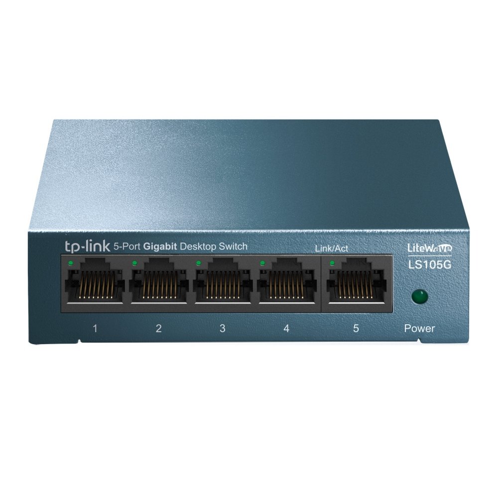 TP-Link LS105G | Unmanaged Switch | 5 Poorten | Gigabit Ethernet (10/100/1000 Mbps) | Blauw 1 TP-Link LS105G | Unmanaged Switch | 5 Poorten | Gigabit Ethernet (10/100/1000 Mbps) | Blauw