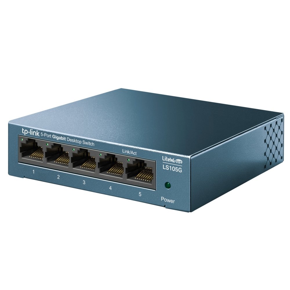 TP-Link LS105G | Unmanaged Switch | 5 Poorten | Gigabit Ethernet (10/100/1000 Mbps) | Blauw 2 TP-Link LS105G | Unmanaged Switch | 5 Poorten | Gigabit Ethernet (10/100/1000 Mbps) | Blauw - Afbeelding 2