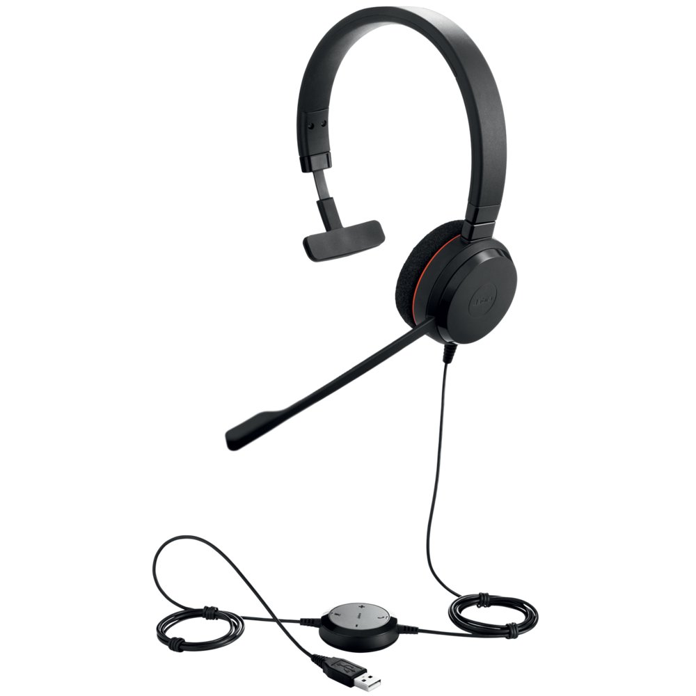 Jabra Evolve 20 UC | Bedrade On-ear Mono Headset | USB-A | Zwart 3 Jabra Evolve 20 UC | Bedrade On-ear Mono Headset | USB-A | Zwart - Afbeelding 3