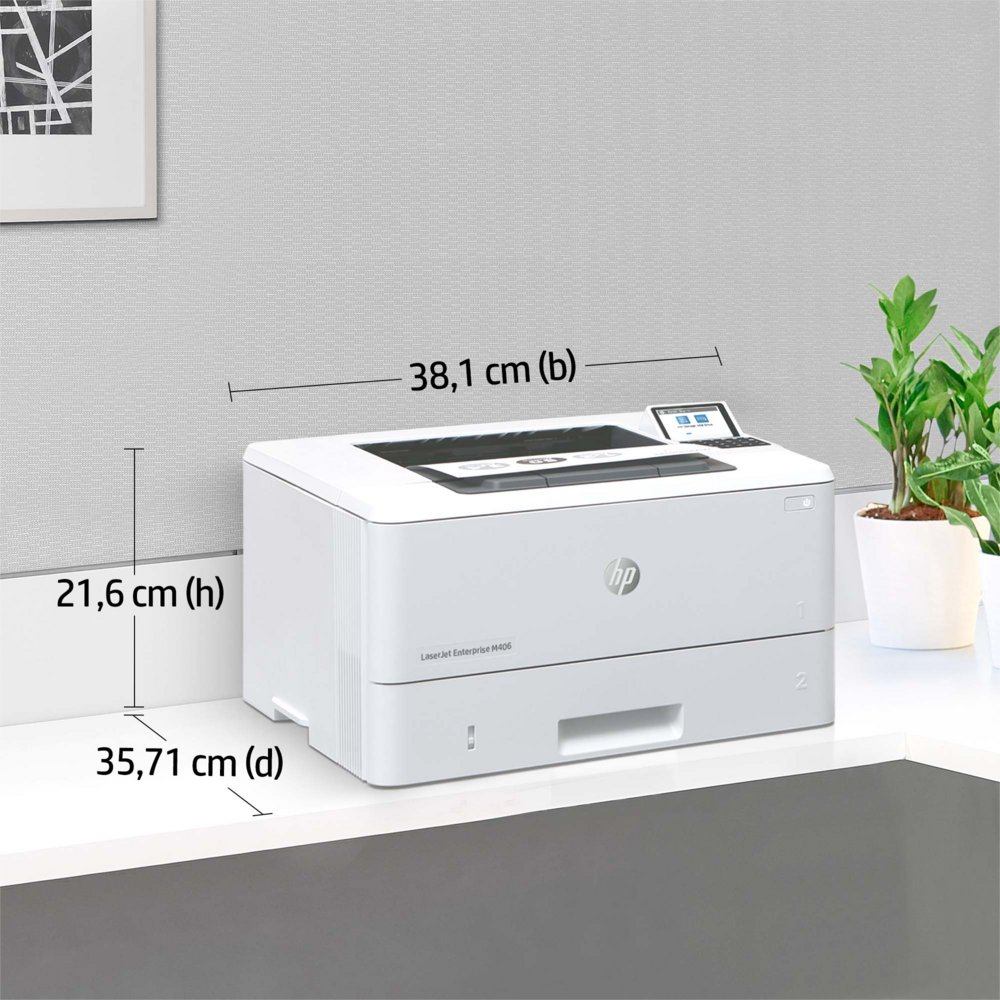 HP LaserJet Enterprise M406dn Printer | 1200 x 1200 DPI | Zwart/Wit 5 HP LaserJet Enterprise M406dn Printer | 1200 x 1200 DPI | Zwart/Wit - Afbeelding 5