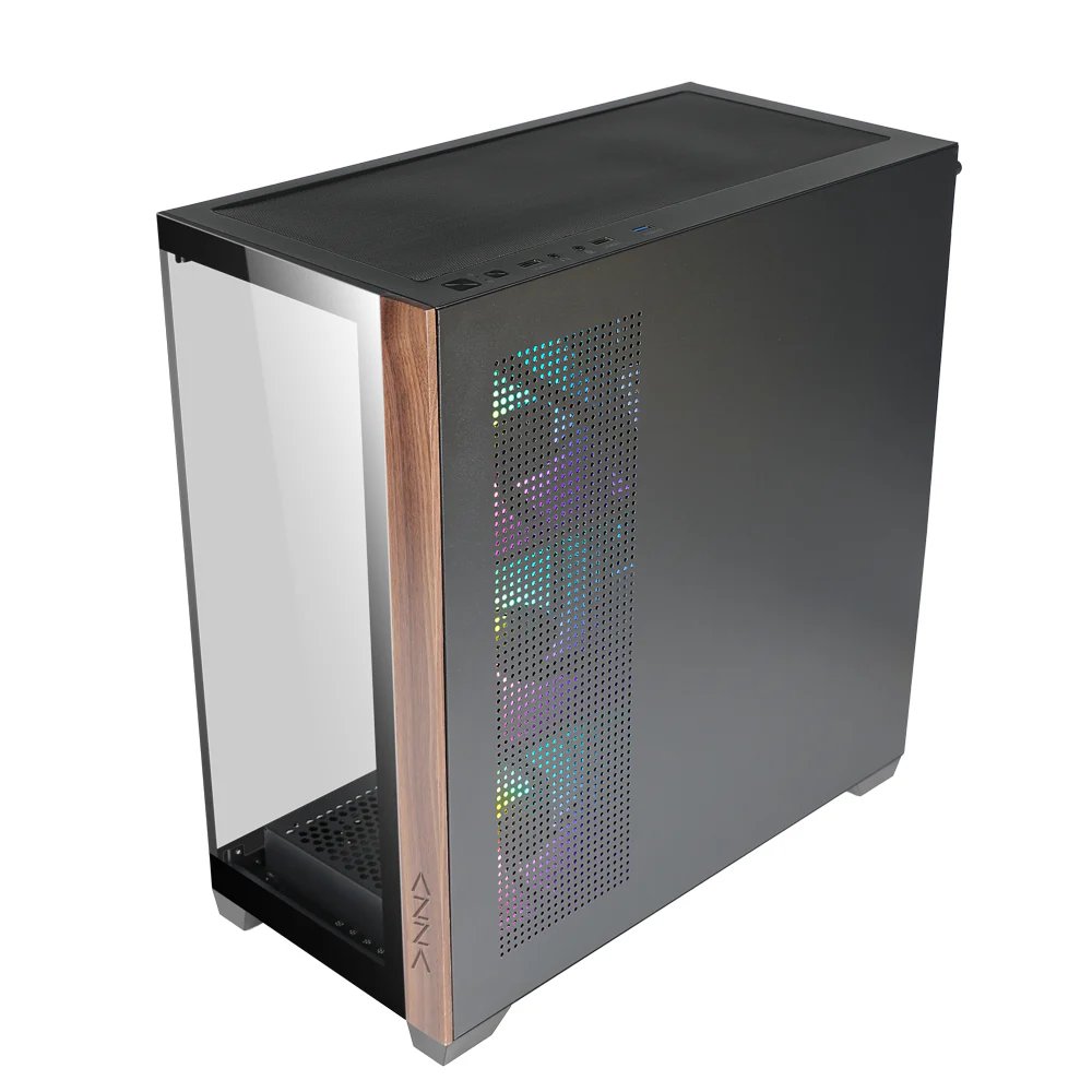 Case Azza Neptun 491 | Midi Tower | RGB | Zwart en Hout 4 Case Azza Neptun 491 | Midi Tower | RGB | Zwart en Hout - Afbeelding 4