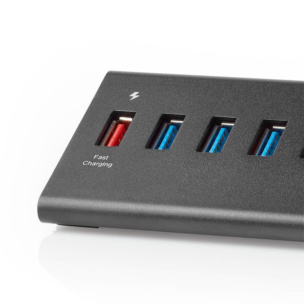 Nedis UHUBUP3810BK interface hub USB 3.2 Gen 1 (3.1 Gen 1) | 8 poorten | Zwart 6 Nedis UHUBUP3810BK interface hub USB 3.2 Gen 1 (3.1 Gen 1) | 8 poorten | Zwart - Afbeelding 6