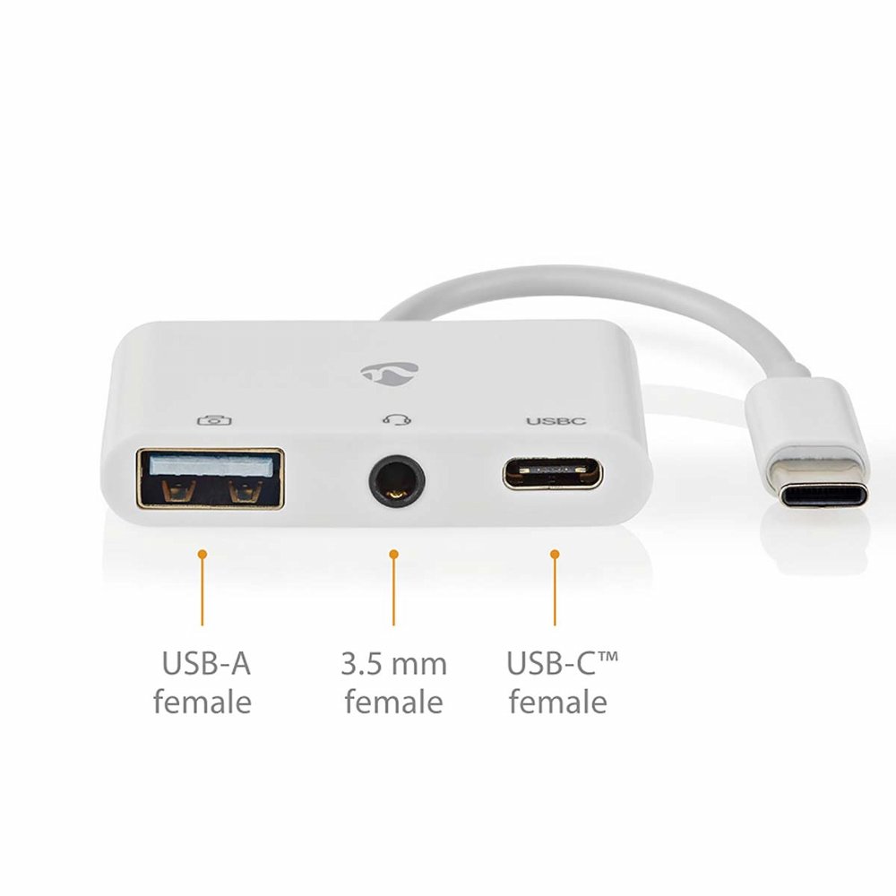 Nedis CCGB64790WT01 | Laptop Dock & Poortreplicator USB 2.0 Type-C | 1× USB-A + 1× USB-C + 3,5 mm audio | 480 Mbps | Wit 5 Nedis CCGB64790WT01 | Laptop Dock & Poortreplicator USB 2.0 Type-C | 1× USB-A + 1× USB-C + 3,5 mm audio | 480 Mbps | Wit - Afbeelding 5
