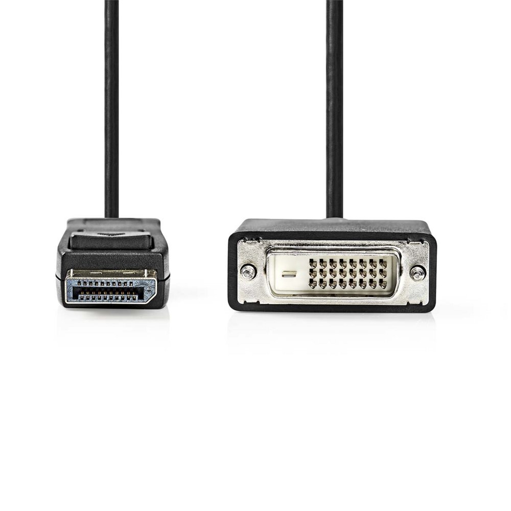 Nedis CCGL37200BK20 | DisplayPort-naar-DVI-D video kabel | 2 m | DisplayPort Male naar DVI-D 24+1-pin Male | Full HD 1080p | Zwart 3 Nedis CCGL37200BK20 | DisplayPort-naar-DVI-D video kabel | 2 m | DisplayPort Male naar DVI-D 24+1-pin Male | Full HD 1080p | Zwart - Afbeelding 3