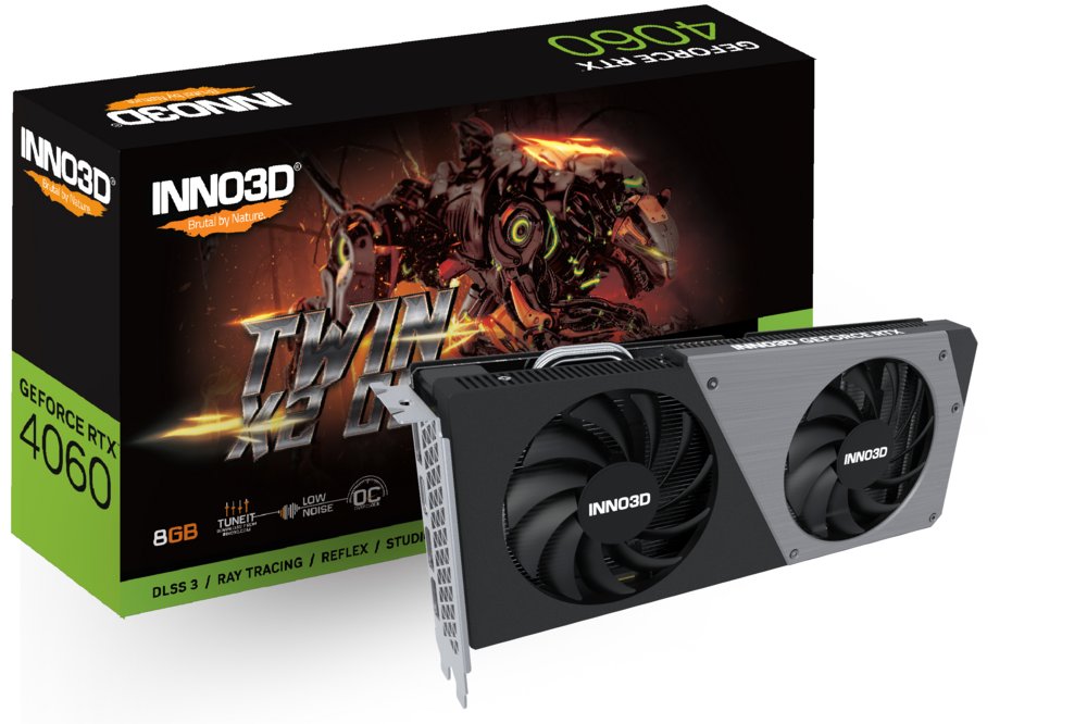 Inno3D GeForce RTX 4060 Twin X2 OC | 8GB GDDR6 VRAM | Videokaart | GPU | Nvidia 1 Inno3D GeForce RTX 4060 Twin X2 OC | 8GB GDDR6 VRAM | Videokaart | GPU | Nvidia