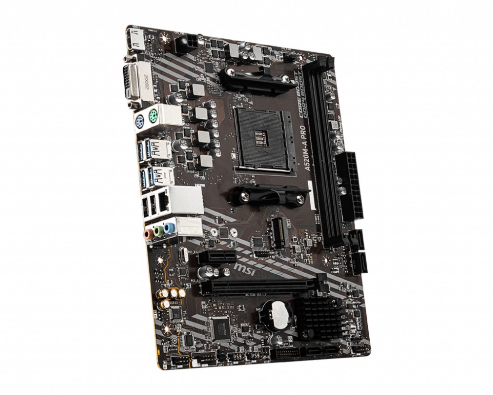 MSI A520M-A PRO | Socket AM4 | AMD A520 | 2xDDR4 | Micro-ATX | Moederbord 3 MSI A520M-A PRO | Socket AM4 | AMD A520 | 2xDDR4 | Micro-ATX | Moederbord - Afbeelding 3