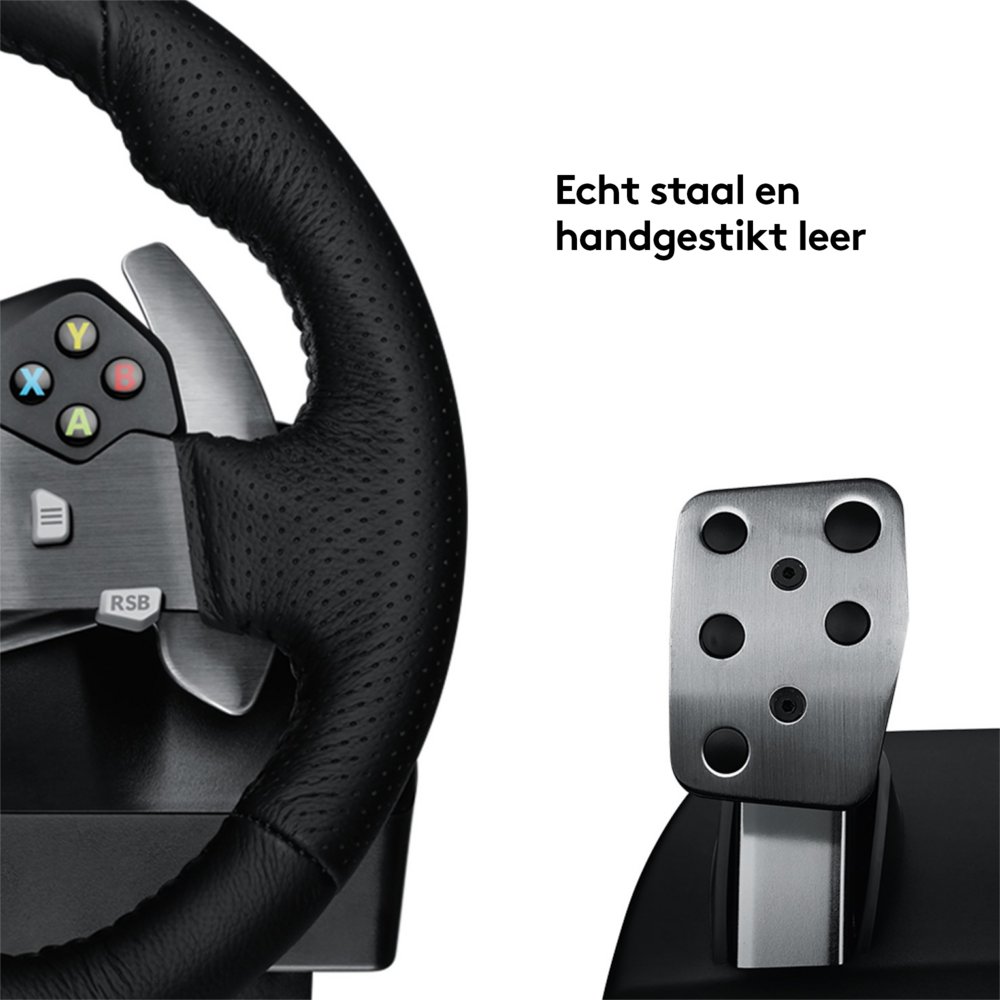 Logitech G920 Driving Force | Racestuur en pedalen | Force Feedback | 900° rotatie | USB 2.0 | Compatibel met Xbox Series X|S, Xbox One en PC | Zwart 9 Logitech G920 Driving Force | Racestuur en pedalen | Force Feedback | 900° rotatie | USB 2.0 | Compatibel met Xbox Series X|S, Xbox One en PC | Zwart - Afbeelding 9