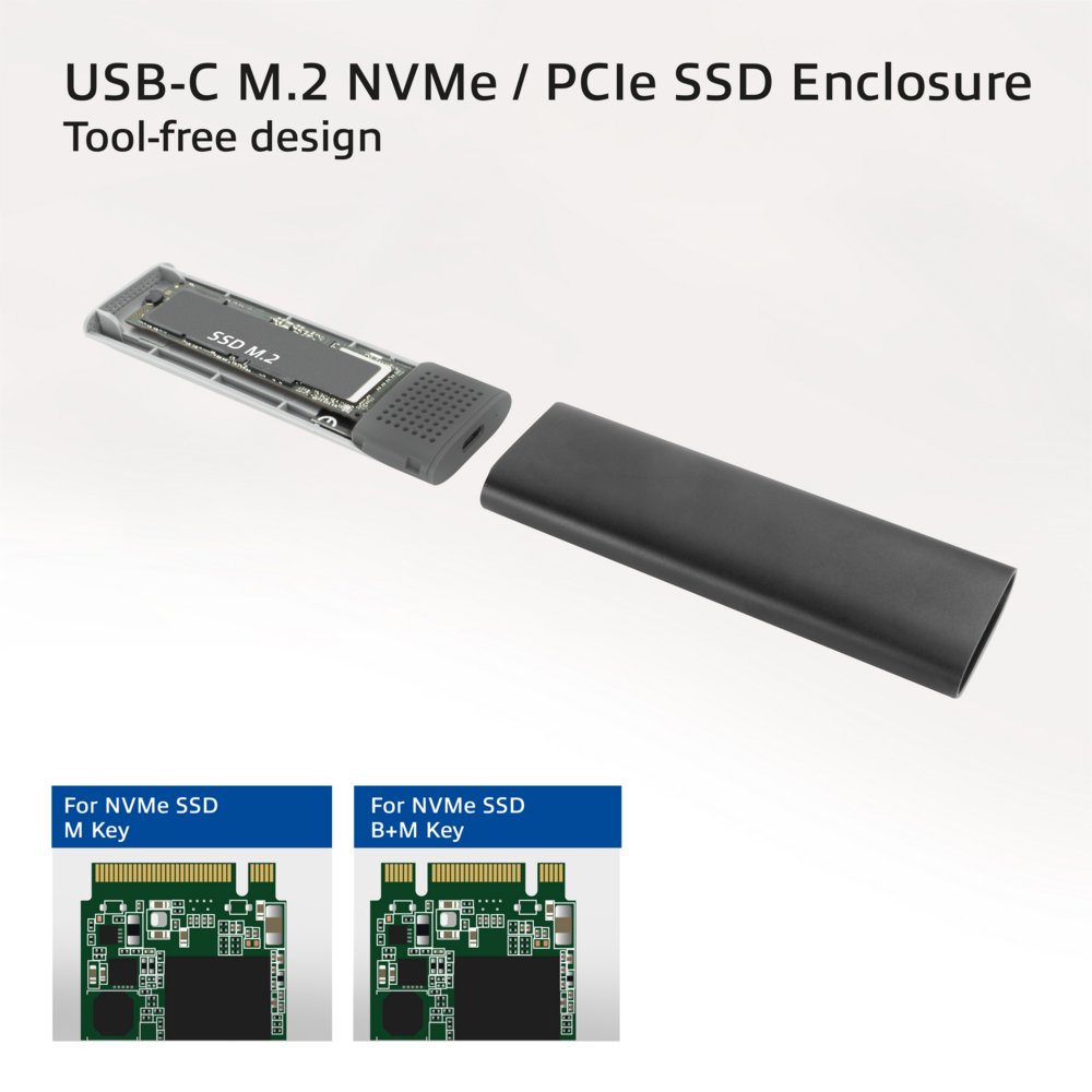 ACT AC1615 | USB-C M.2 NVMe/PCIe SSD Behuizing | Tool-Free | Aluminium | USB 3.2 Gen2 (10 Gbps) 6 ACT AC1615 | USB-C M.2 NVMe/PCIe SSD Behuizing | Tool-Free | Aluminium | USB 3.2 Gen2 (10 Gbps) - Afbeelding 6