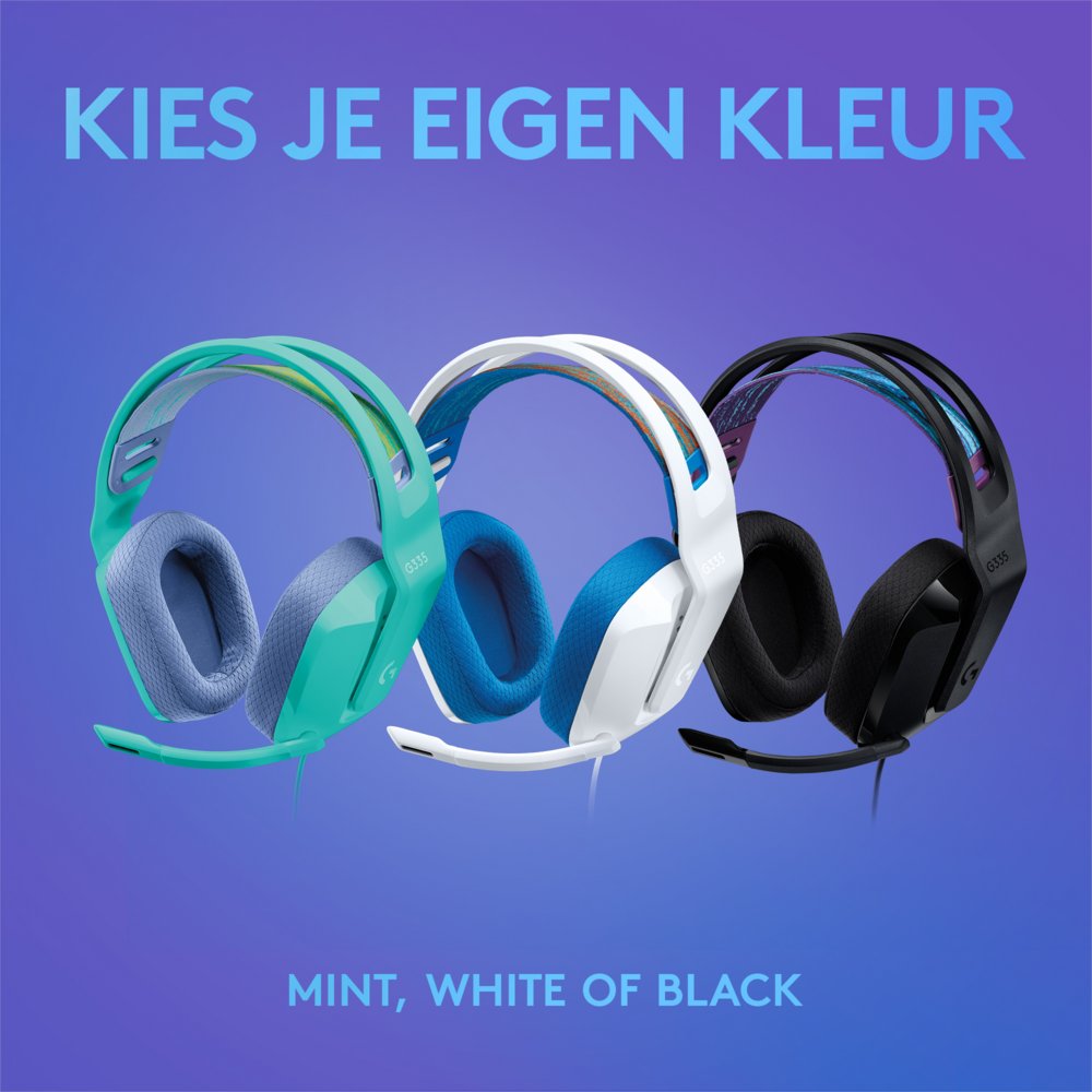 Logitech G335 | On-Ear Gaming Headset 3,5mm Connector | Zwart 10 Logitech G335 | On-Ear Gaming Headset 3,5mm Connector | Zwart - Afbeelding 10
