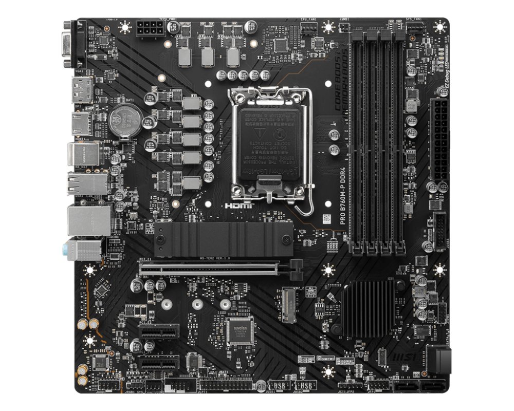 MSI PRO B760M-P | Socket LGA 1700 | Intel B760 | 4xDDR5 | Micro-ATX | Moederbord 2 MSI PRO B760M-P | Socket LGA 1700 | Intel B760 | 4xDDR5 | Micro-ATX | Moederbord - Afbeelding 2