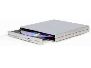 Gembird DVD‑USB‑02‑SV | Externe USB CD/DVD Brander en Speler | Zilver | USB 2.0 | Compact Plug & Play Design