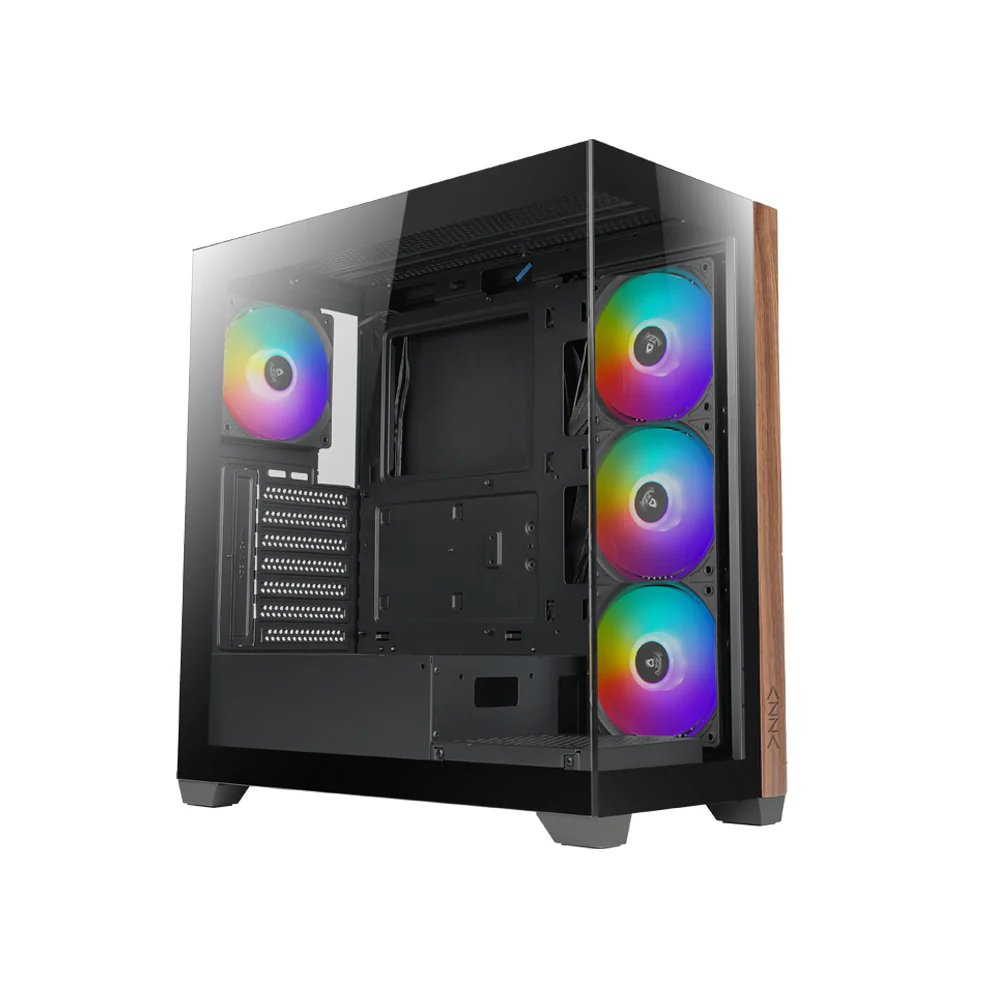 Case Azza Neptun 491 | Midi Tower | RGB | Zwart en Hout 1 Case Azza Neptun 491 | Midi Tower | RGB | Zwart en Hout