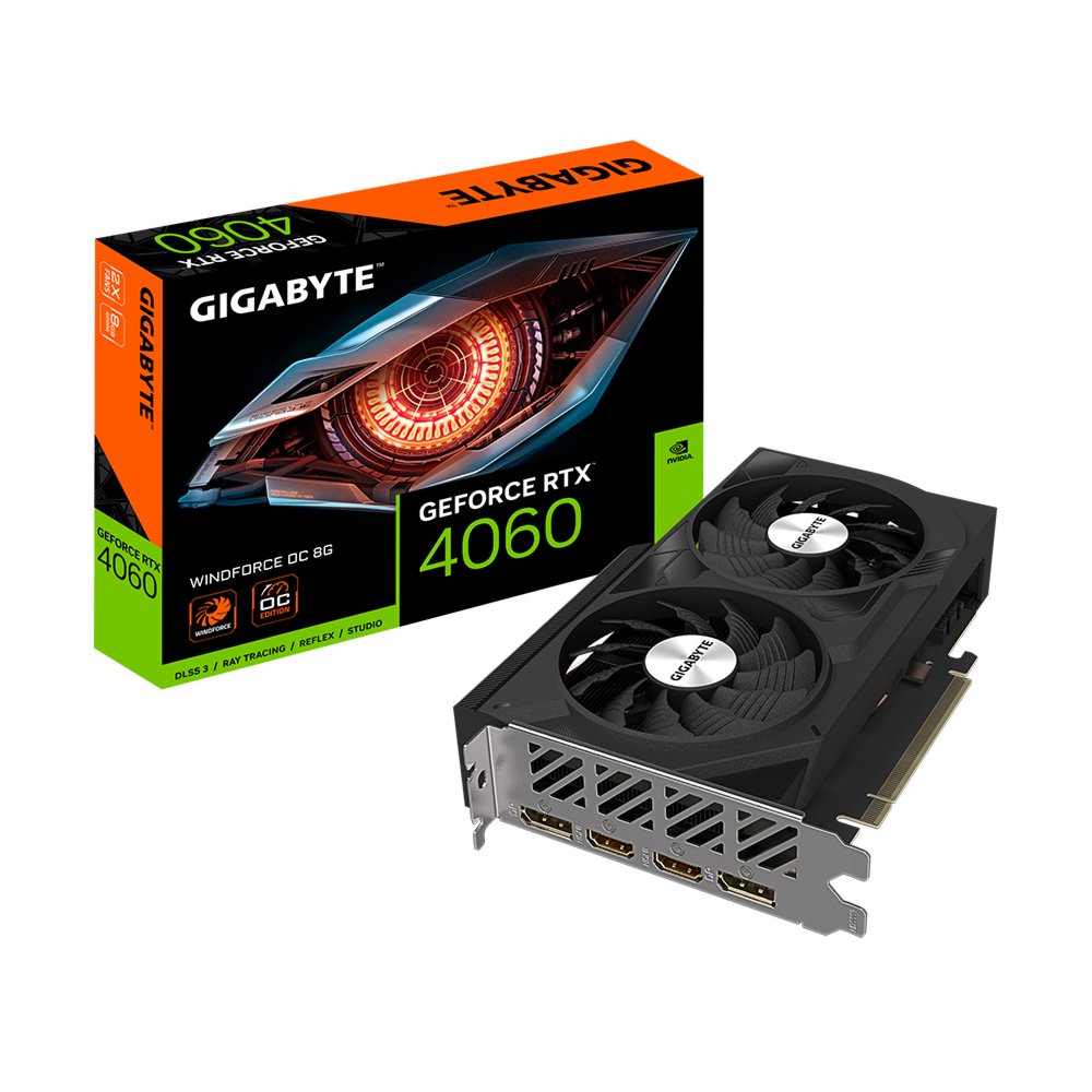 Gigabyte GeForce RTX 4060 Windforce OC | 8GB GDDR6 VRAM | Videokaart | GPU | Nvidia 1 Gigabyte GeForce RTX 4060 Windforce OC | 8GB GDDR6 VRAM | Videokaart | GPU | Nvidia