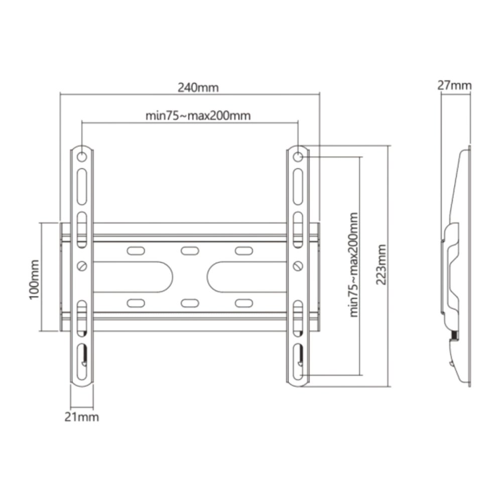 SBOX PLB-2522F-2 | TV-beugel | 23-43" | Max 45kg | VESA 200x200 5 SBOX PLB-2522F-2 | TV-beugel | 23-43" | Max 45kg | VESA 200x200 - Afbeelding 5