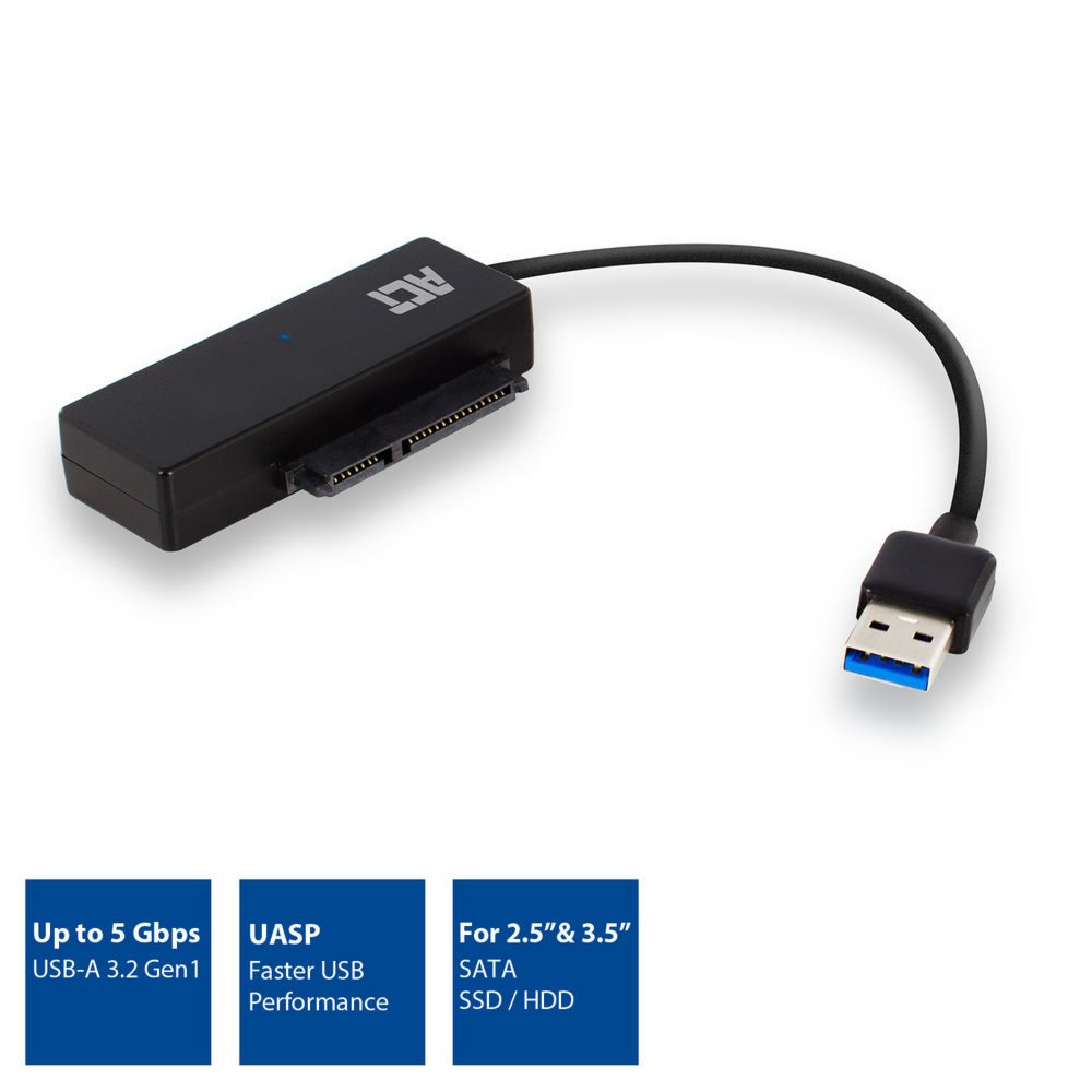 ACT AC1515 | 2,5 inch & 3,5 inch SATA HDD/SSD naar USB 3.2 Gen 1 Adapter 7 ACT AC1515 | 2,5 inch & 3,5 inch SATA HDD/SSD naar USB 3.2 Gen 1 Adapter - Afbeelding 7