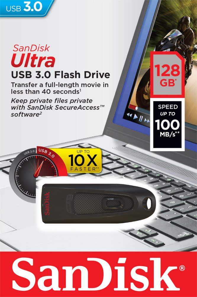 SanDisk Ultra | 128GB USB-A 3.2 Flash Drive | Zwart 8 SanDisk Ultra | 128GB USB-A 3.2 Flash Drive | Zwart - Afbeelding 8