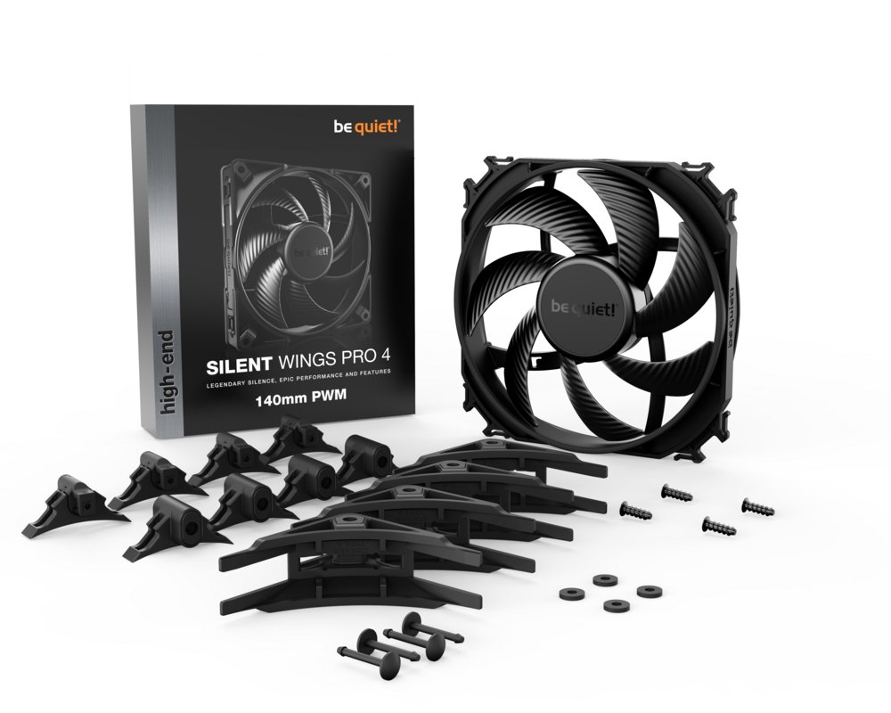 be quiet! Silent Wings Pro 4 | 140mm PWM Case Fan | Zwart 5 be quiet! Silent Wings Pro 4 | 140mm PWM Case Fan | Zwart - Afbeelding 5