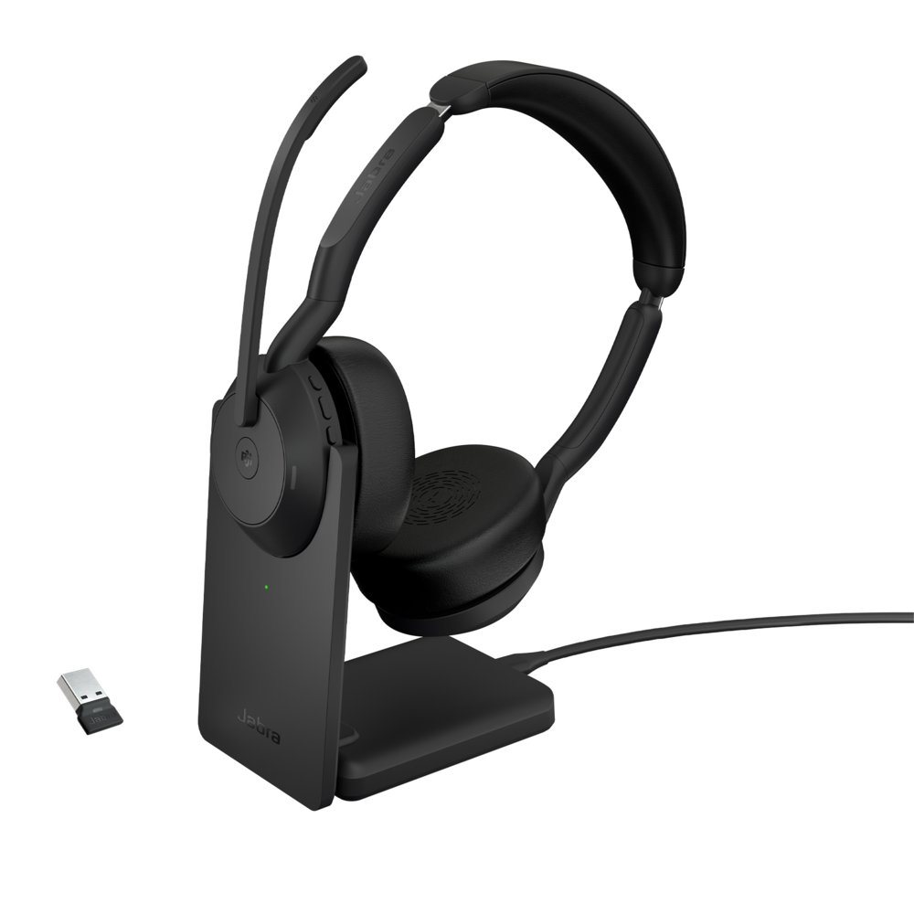 Jabra Evolve2 55 MS Stereo | Bluetooth & USB-A Headset | Met Oplaadhouder | Zwart | Voor Kantoor & Callcenter 1 Jabra Evolve2 55 MS Stereo | Bluetooth & USB-A Headset | Met Oplaadhouder | Zwart | Voor Kantoor & Callcenter