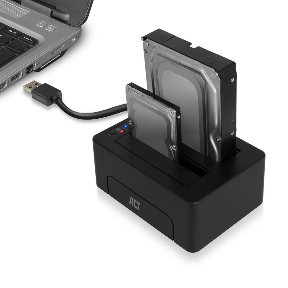 ACT AC1504 | Dual SATA Docking Station | 2,5" & 3,5" HDD/SSD | USB 3.2 Gen1 (5 Gbps) 3 5" HDD/SSD | USB 3.2 Gen1 (5 Gbps)