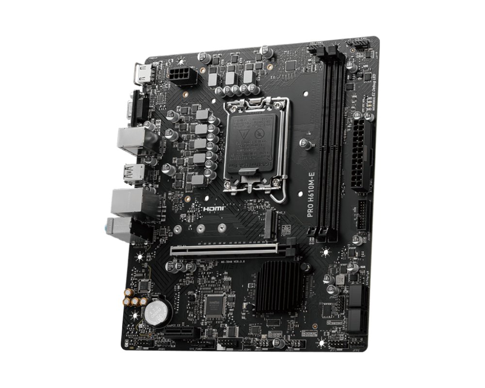 MSI PRO H610M-E | Socket LGA 1700 | Intel H610 | 2xDDR5 | Micro-ATX | Moederbord 3 MSI PRO H610M-E | Socket LGA 1700 | Intel H610 | 2xDDR5 | Micro-ATX | Moederbord - Afbeelding 3