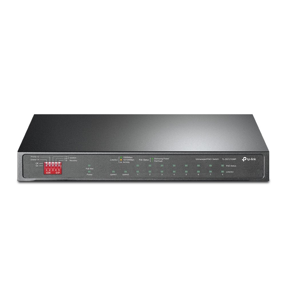 TP-Link TL-SG1210MP | Unmanaged Switch | 10 Poorten | Gigabit Ethernet (10/100/1000 Mbps) | 8x PoE+ | Desktop 1 TP-Link TL-SG1210MP | Unmanaged Switch | 10 Poorten | Gigabit Ethernet (10/100/1000 Mbps) | 8x PoE+ | Desktop