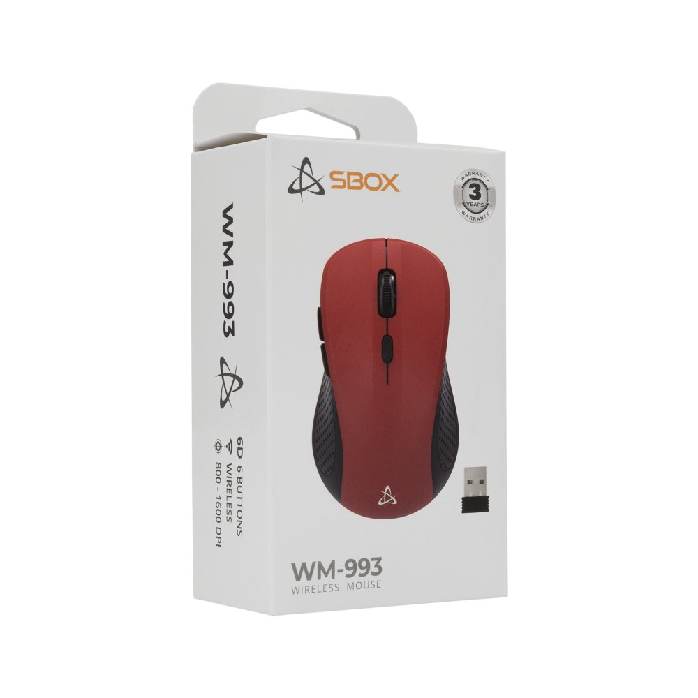 SBOX WM-993R | Draadloze Muis | Rechtshandig | RF | 1600 DPI | Rood 6 SBOX WM-993R | Draadloze Muis | Rechtshandig | RF | 1600 DPI | Rood - Afbeelding 6