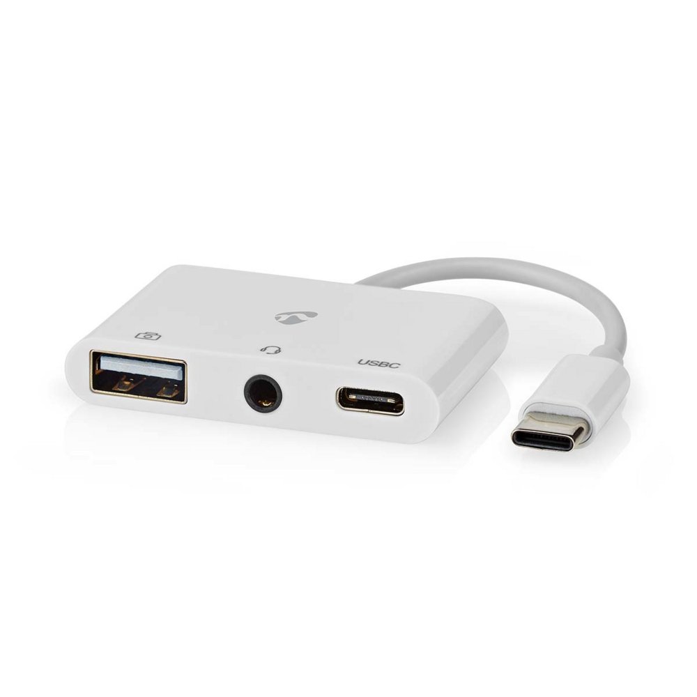 Nedis CCGB64790WT01 | Laptop Dock & Poortreplicator USB 2.0 Type-C | 1× USB-A + 1× USB-C + 3,5 mm audio | 480 Mbps | Wit 1 Nedis CCGB64790WT01 | Laptop Dock & Poortreplicator USB 2.0 Type-C | 1× USB-A + 1× USB-C + 3