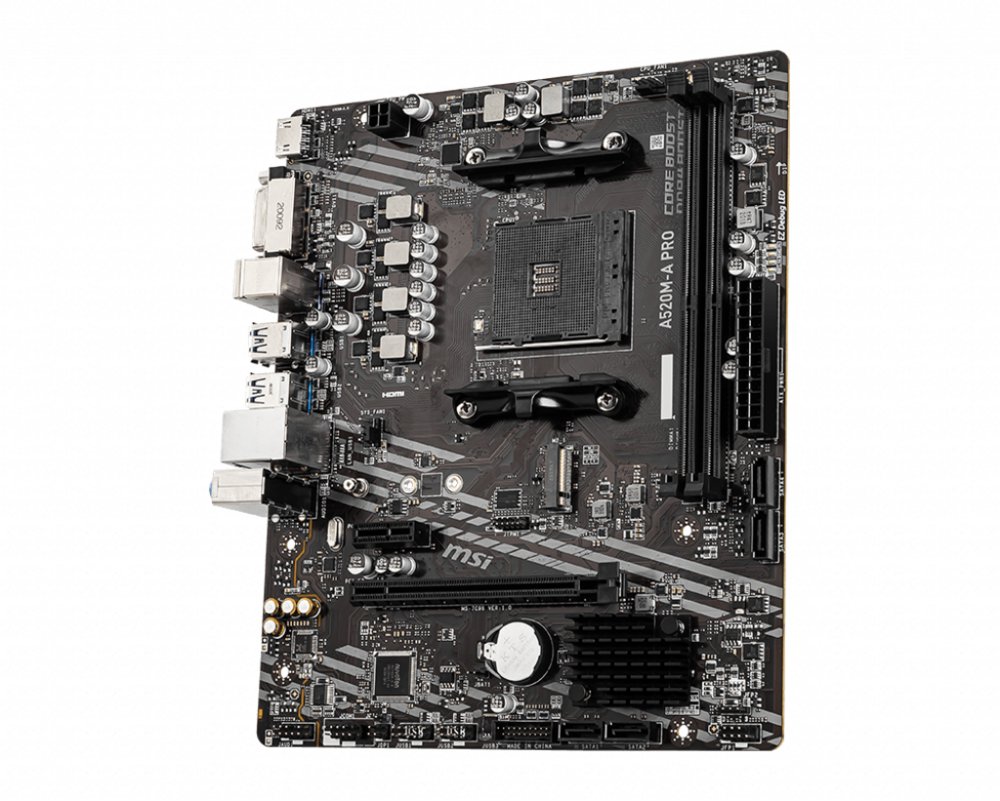 MSI A520M-A PRO | Socket AM4 | AMD A520 | 2xDDR4 | Micro-ATX | Moederbord 2 MSI A520M-A PRO | Socket AM4 | AMD A520 | 2xDDR4 | Micro-ATX | Moederbord - Afbeelding 2