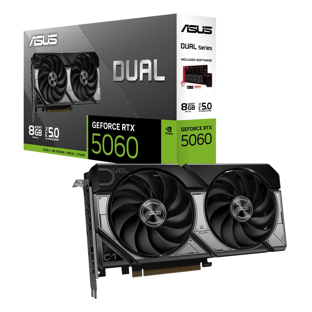 ASUS Dual GeForce RTX 5060 | 8GB GDDR7 | DLSS 4 | Videokaart | Nvidia GPU 1 ASUS Dual GeForce RTX 5060 | 8GB GDDR7 | DLSS 4 | Videokaart | Nvidia GPU