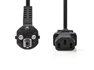 Nedis CEGP10000BK20 | 2 m Stroomkabel | Type F (CEE 7/7) Haaks naar IEC-320-C13 | Zwart | 10A | PVC