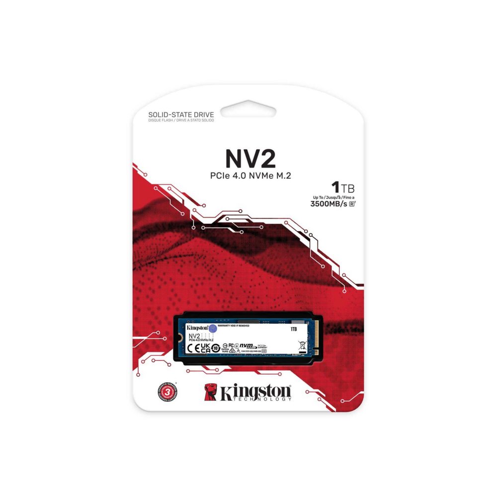 Kingston NV2 | 1TB NVMe SSD | M.2 Gen4 | 3.500MB/s Lezen | 2.100MB/s Schrijven 2 Kingston NV2 | 1TB NVMe SSD | M.2 Gen4 | 3.500MB/s Lezen | 2.100MB/s Schrijven - Afbeelding 2