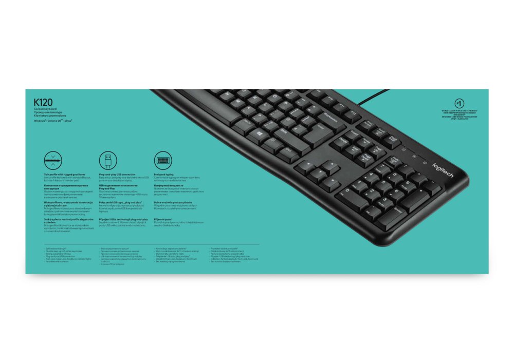 Logitech Keyboard K120 | Zakelijk Bedraad Toetsenbord | QWERTY 10 Logitech Keyboard K120 | Zakelijk Bedraad Toetsenbord | QWERTY - Afbeelding 10