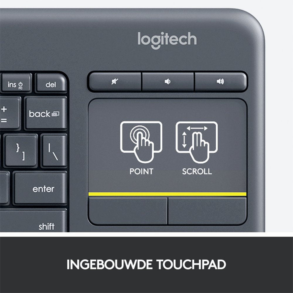 Logitech K400 | Draadloos Toetsenbord met Touchpad | QWERTY 6 Logitech K400 | Draadloos Toetsenbord met Touchpad | QWERTY - Afbeelding 6