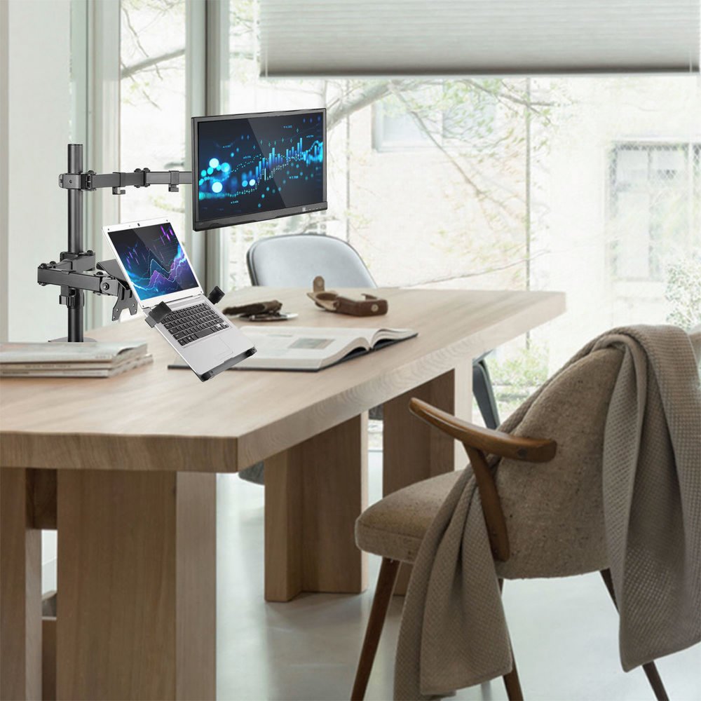 ACT AC8305 | Notebookstandaard tot 15.6" & Monitorarm tot 32" | Zwart 6 ACT AC8305 | Notebookstandaard tot 15.6" & Monitorarm tot 32" | Zwart - Afbeelding 6