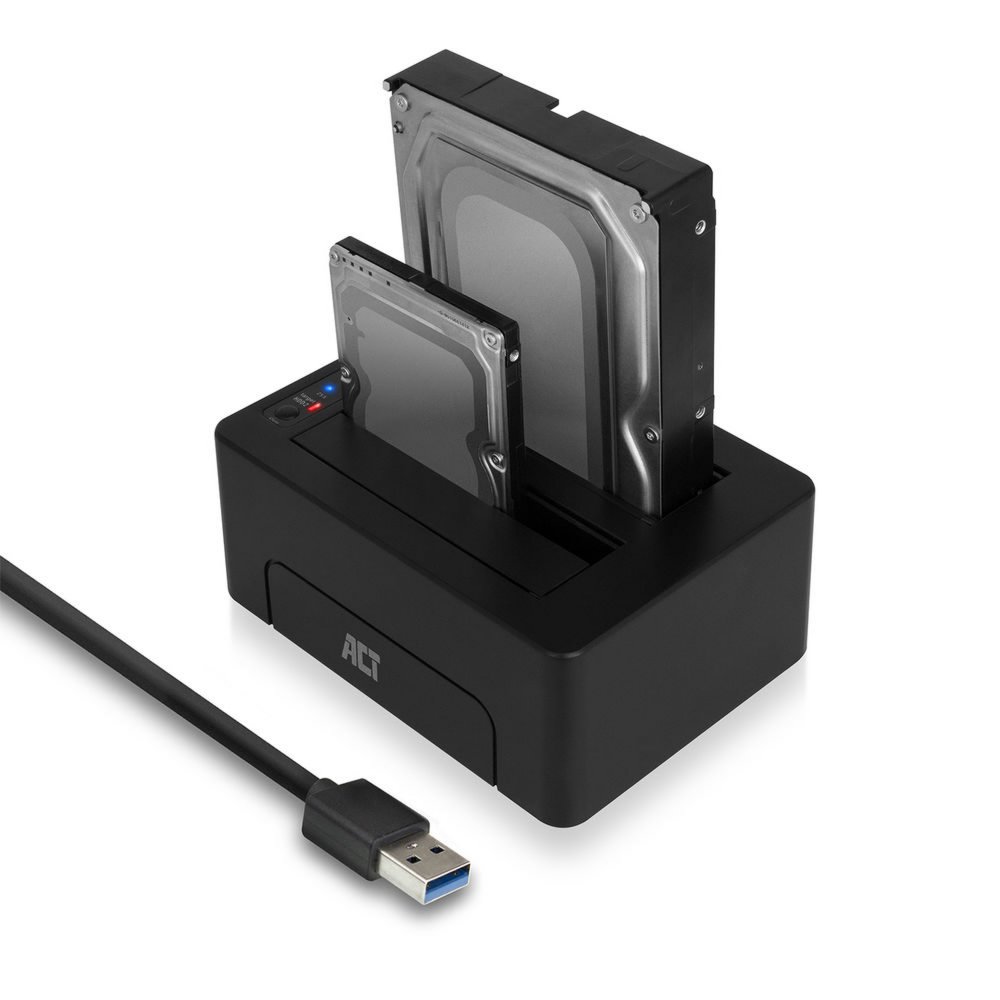ACT AC1504 | Dual SATA Docking Station | 2,5" & 3,5" HDD/SSD | USB 3.2 Gen1 (5 Gbps) 2 5" & 3