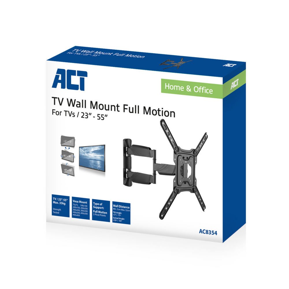 ACT AC8354 | Verstelbare TV-beugel | 23-55" | max 50kg | VESA 400x400 7 ACT AC8354 | Verstelbare TV-beugel | 23-55" | max 50kg | VESA 400x400 - Afbeelding 7