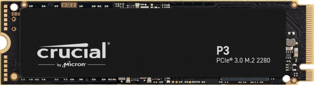 Crucial P3 | 1 TB NVMe SSD | M.2 Gen3 | tot 3.500 MB/s Lezen | tot 3.000 MB/s Schrijven 1 Crucial P3 | 500GB NVMe SSD | M.2 Gen3 | 3.500MB/s Lezen | 1.900MB/s Schrijven