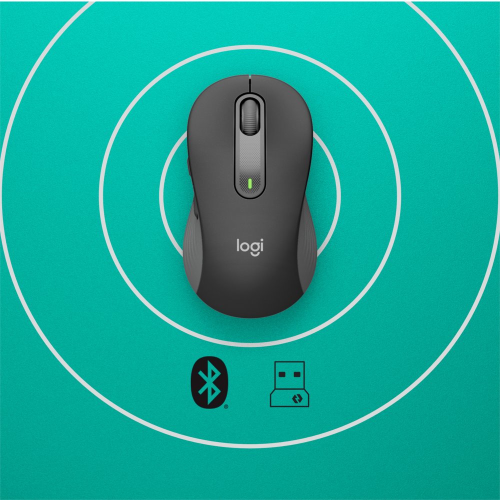 Logitech Signature M650 | Draadloze Muis | RF-Draadloos + Bluetooth | 1000 DPI | Grafiet 6 Logitech Signature M650 | Draadloze Muis | RF-Draadloos + Bluetooth | 1000 DPI | Grafiet - Afbeelding 6