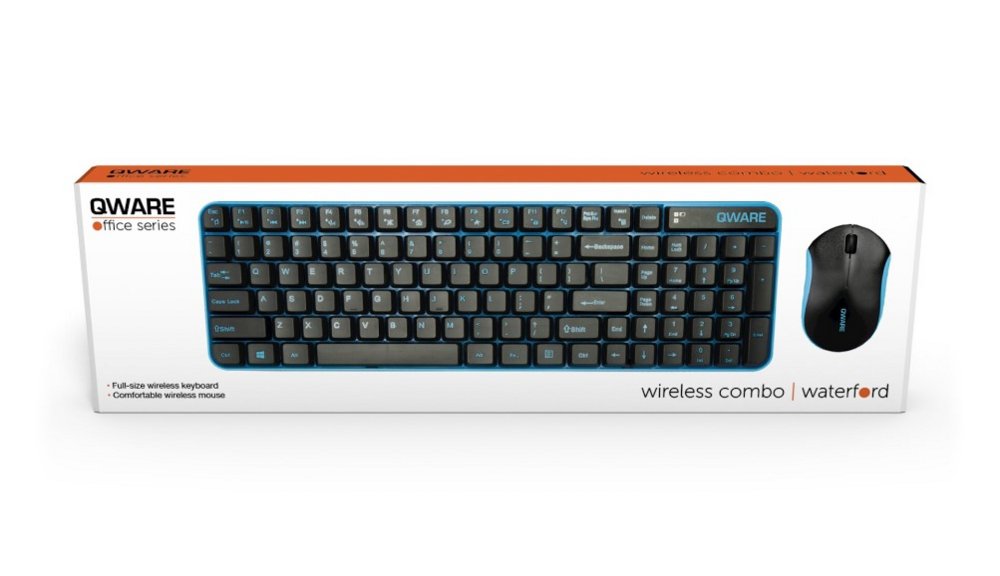 QWARE Wireless Waterford Toetsenbord + Muis Blauw 2 QWARE Wireless Waterford Toetsenbord + Muis Blauw - Afbeelding 2